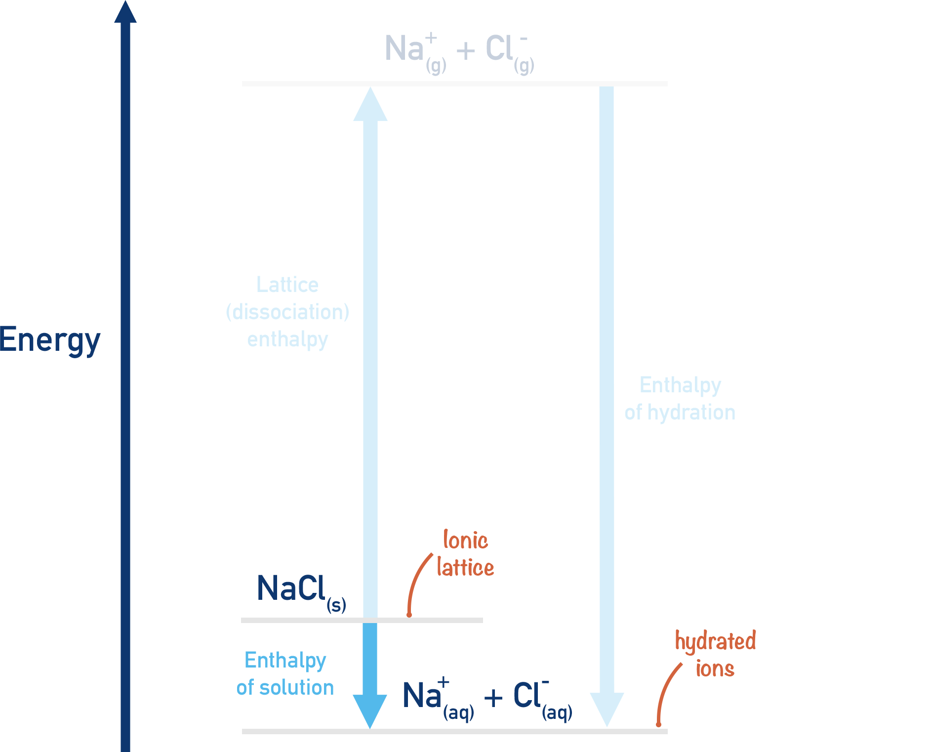 dissolving sodium chloride enthalpy of solution born-harber cycle