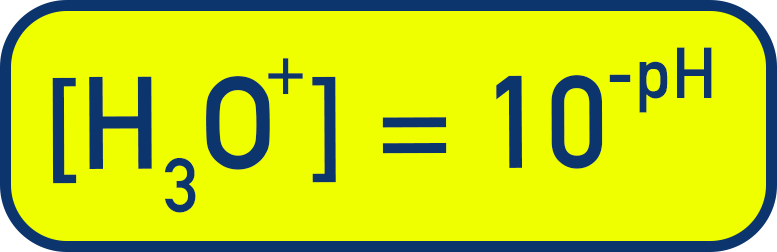 AP Chemistry equation showing [H3O+] = 10^-pH