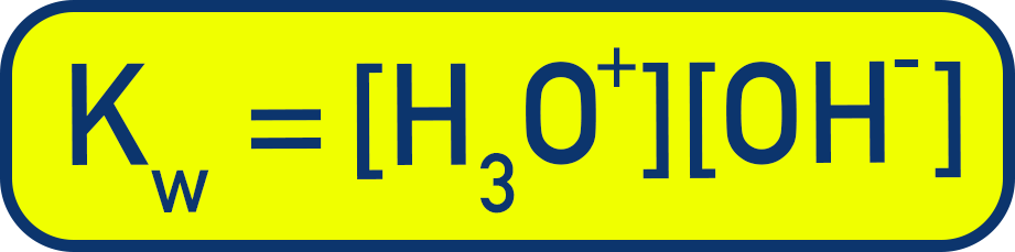 AP Chemistry expression for Kw showing Kw = [H3O+][OH−]