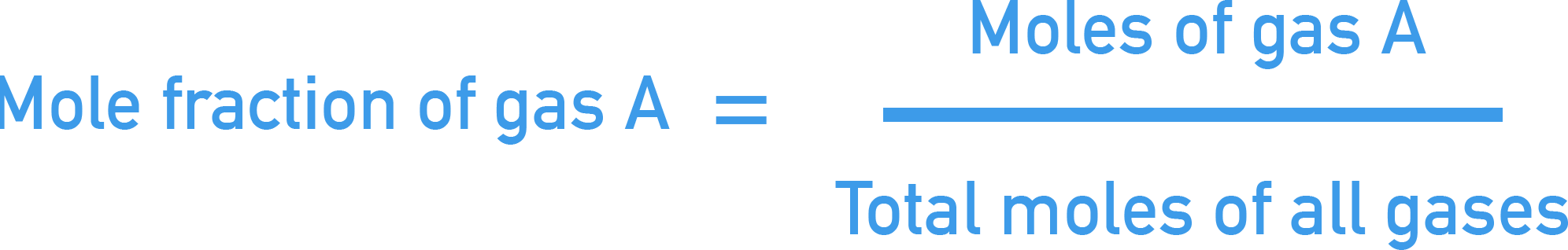 CIE A-Level Chemistry formula for mole fraction of a gas in a mixture.