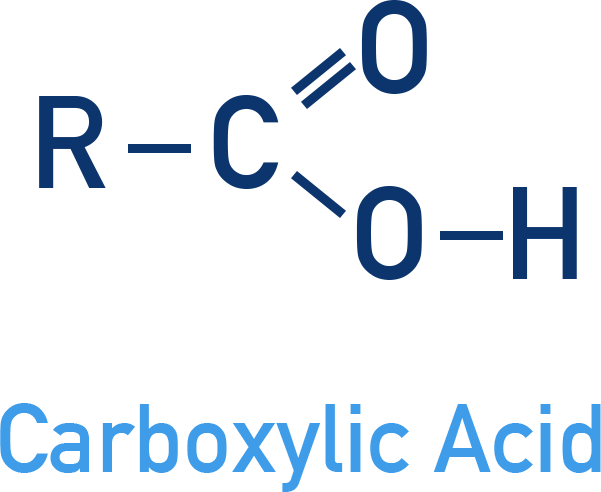 Edexcel A-Level Chemistry diagram showing the carboxyl functional group with both C=O and O–H on the same carbon.