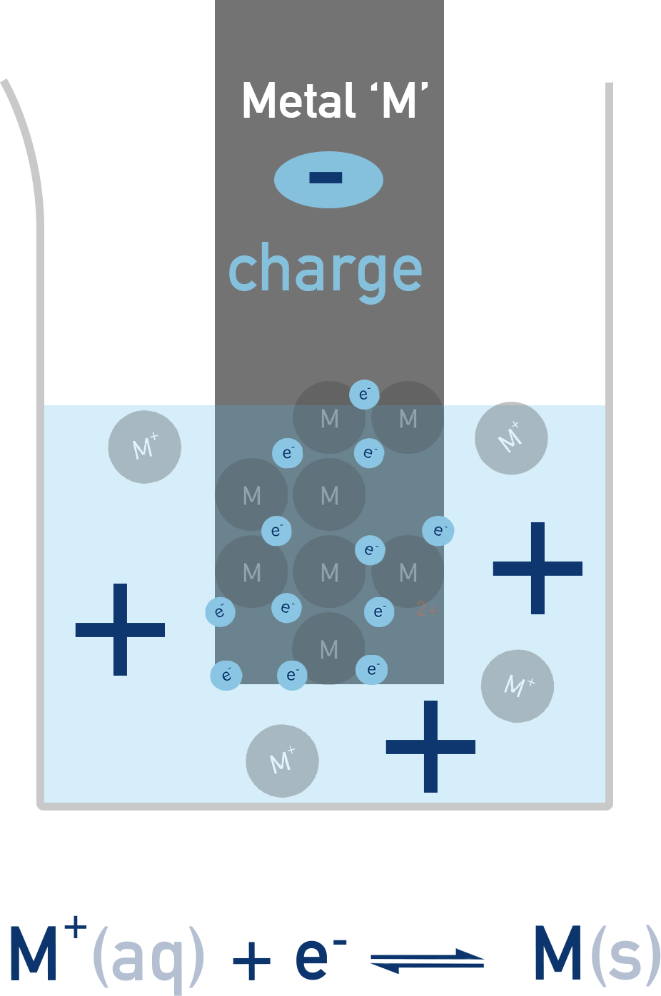 IB Chemistry diagram of a half-cell with a metal electrode in a metal ion solution.
