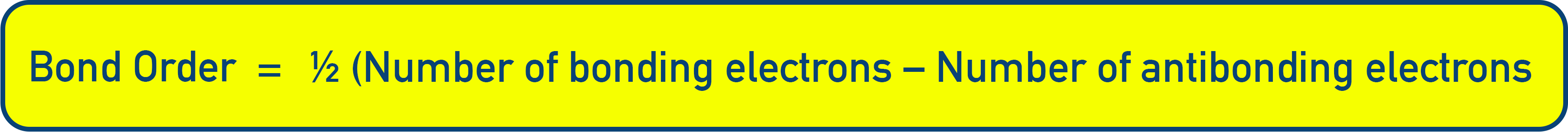 NCERT 11 Chemistry formula graphic showing bond order equals one-half of bonding electrons minus antibonding electrons.