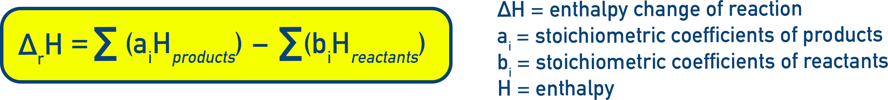 NCERT 11 Chemistry definition panel showing the symbol ΔrH for reaction enthalpy at constant pressure.