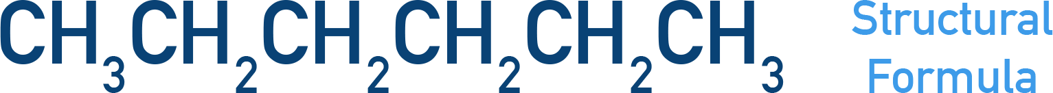 NCERT 11 Chemistry structural formula example for hexane showing CH3CH2 repeats