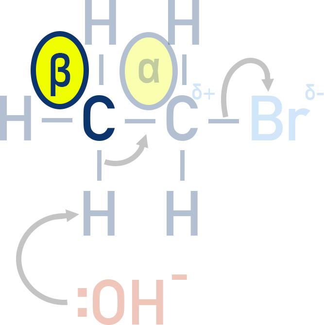NCERT Class 12 Chemistry diagram labelling alpha and beta carbons in a haloalkane.