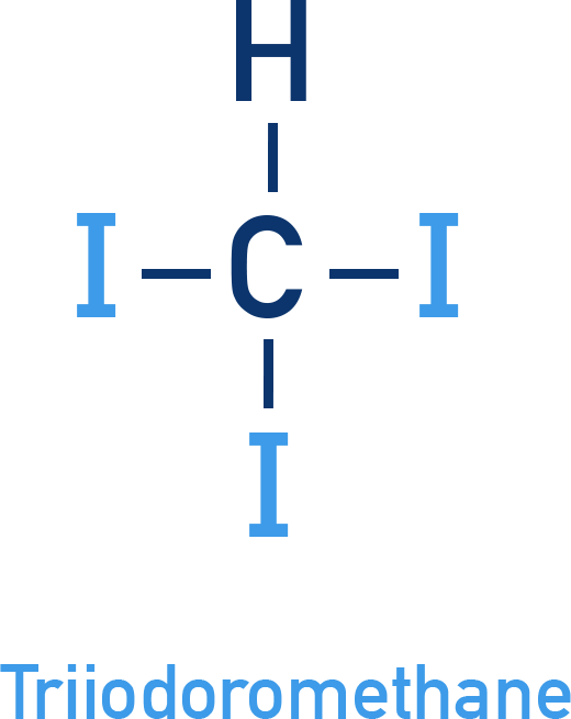 NCERT 12 Chemistry structure of triiodomethane CHI3 with notes on antiseptic uses and iodoform test.