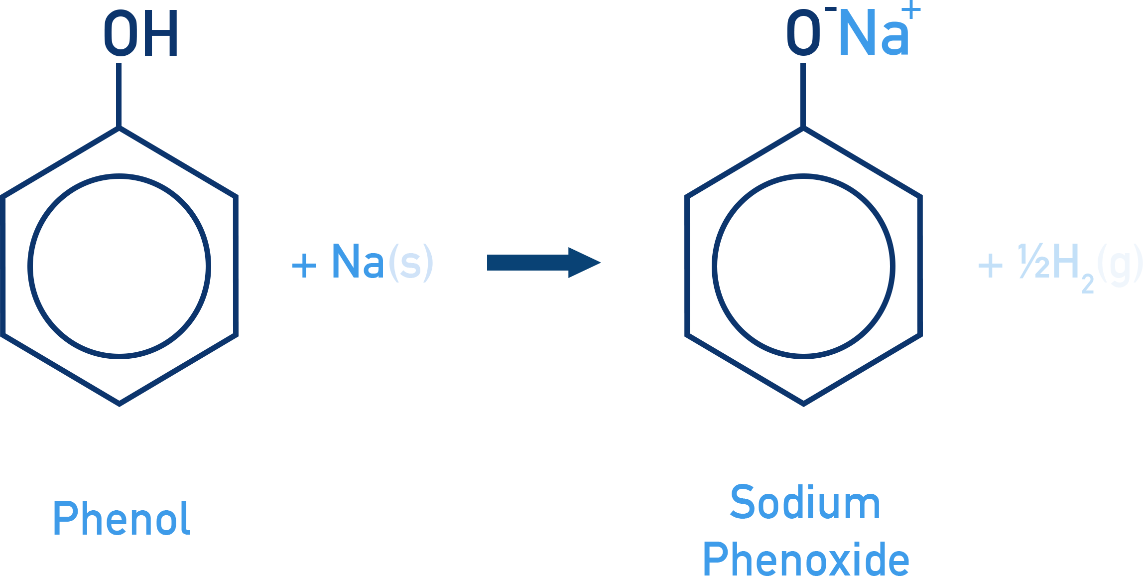 NCERT Class 12 Chemistry sodium reacting with phenol to form sodium phenoxide and hydrogen gas.