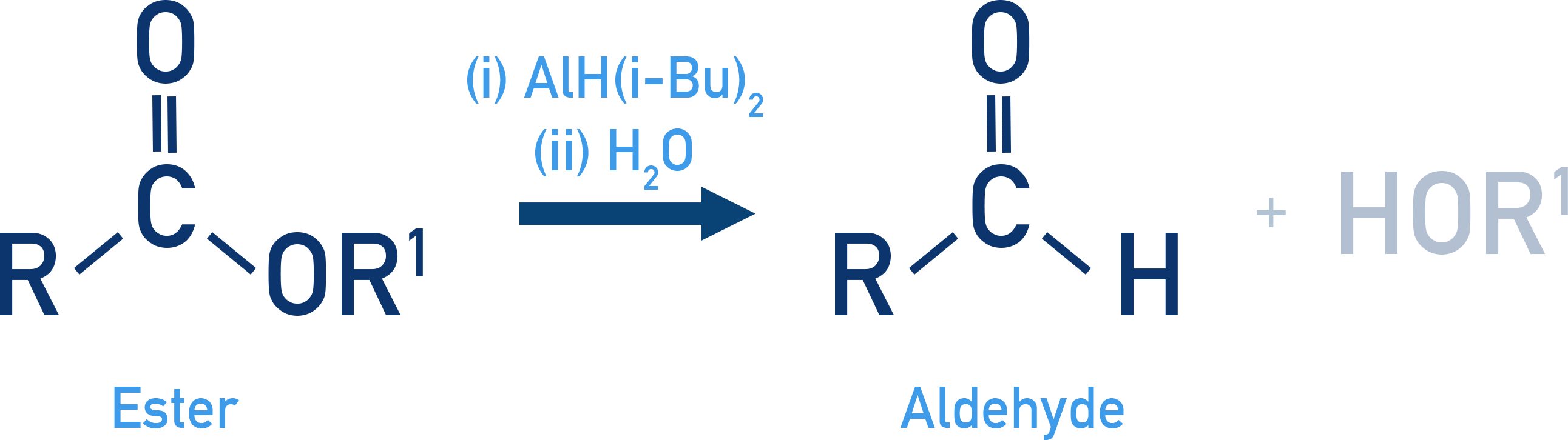 NCERT Class 12 Chemistry conversion of an ester to an aldehyde using DIBAL-H reduction followed by hydrolysis.
